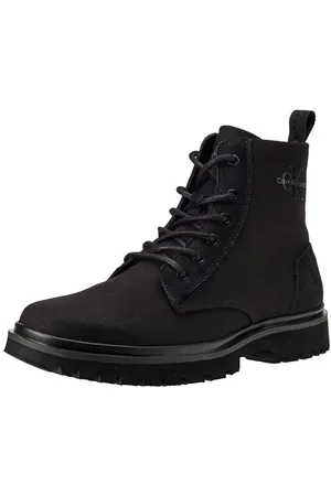 Calvin Klein Jeans Eva Boot Mid Laceup Mix ML SAT YM0YM00965, Stivaletto Medio Uomo, Nero (Triple Black), 43 EU