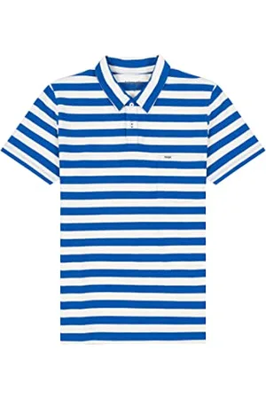 Wrangler Polo a Righe, Blue, Small Uomo