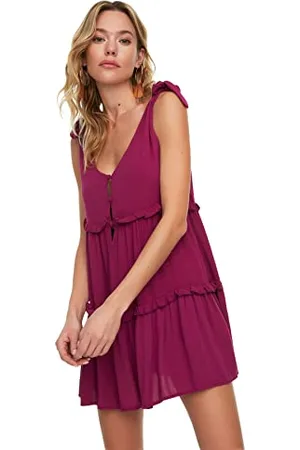Trendyol Abito da Spiaggia Dettagliato con Rilegatura a Bottoni Vestito, , 74 Donna