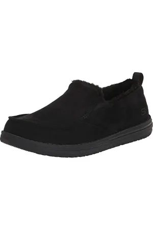 Skechers MELSON Willmore, Pantofole Uomo, Black Microfiber, 45.5 EU