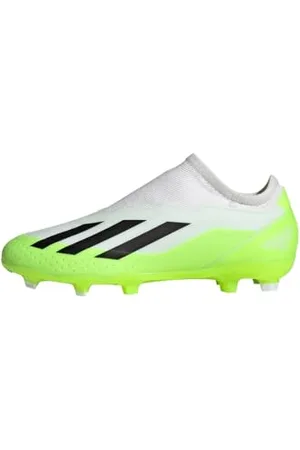 adidas X Crazyfast.3 Laceless Firm Ground Boots, Scarpe da Calcio, Cloud White/Core Black/Lucid Lemon, 28 EU