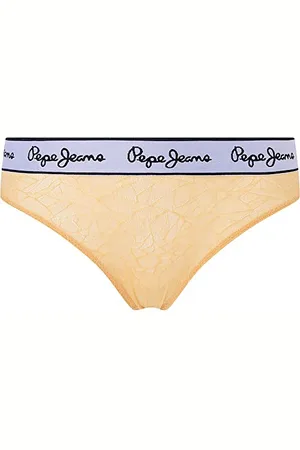 Pepe Jeans Mesh Thong, Intimo in Stile Bikini Donna, (Yellow),XL