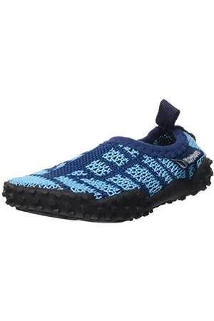 Playshoes Calzature da Mare a Maglia con Protezione UV, Scarpe da Acqua Unisex - Bambini e ragazzi, Blu (Marine/Hellblau 639), 18/19 EU