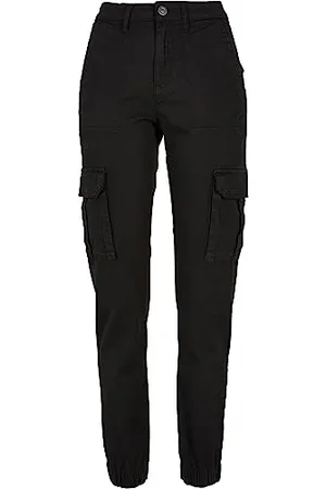 Urban classics Ladies Cotton Twill Utility Pants, Pantaloni, Donna, (Black), 27