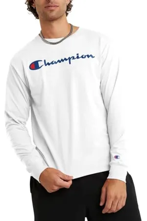 Champion Classic Long Sleeve, Comfortable, Soft T-Shirt for Men (Reg. Or Big & Tall), / , XL Uomo