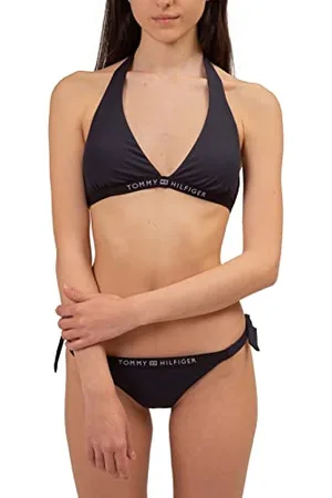 Tommy Hilfiger Top Bikini a Triangolo Donna Imbottitura Estraibile, (Black), XS