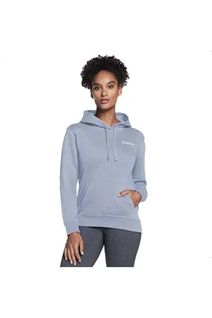 Skechers Signature Pullover Hoodie Felpa con Cappuccio, Violett, Medium Ladies Donna