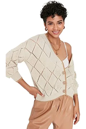Trendyol Cardigan Donna Regolare Standard Scollo A V Maglieria Maglione