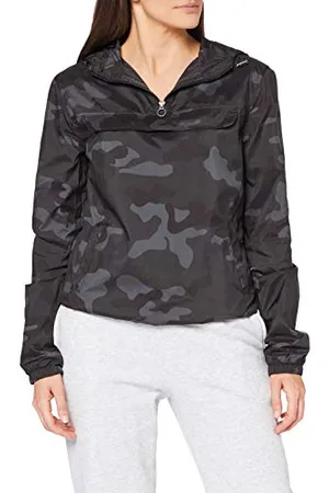 Urban classics Pull Over Windbreaker Camo Muste Giacca a Vento da Donna, (Mimetico Scuro), S