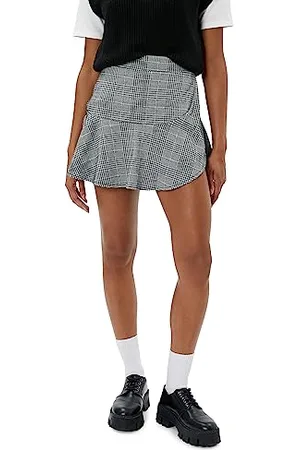 Koton Viscose Mix High Rise Mini Skort Gonna, (Black Check), M da Donna
