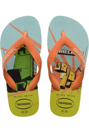 Havaianas Minecraft, Infradito Unisex - Bambini, Multicolore (Bianco/Corallo), 23/24 EU