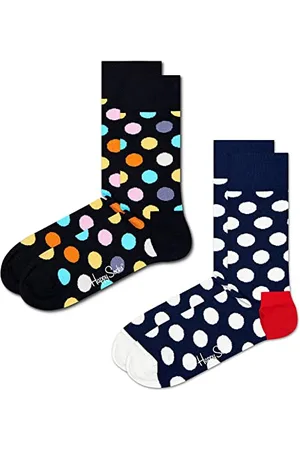 Happy Socks Calzini colorati e divertenti 2-Pack Classic Big Dot Socks Taglia 36-40