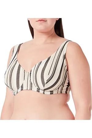Lovable Bikini Reggiseno Ferretto Coppa Vela Fancy Jacquard Lurex Donna, (Rigato Nero Oro), 34 / 3D