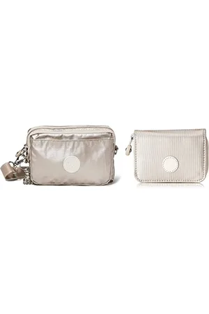 Kipling Abanu Multi Borsa a tracolla Donna, (Metallic Glow), 19x13x8 cm + Tops Portafogli Donna, (Metallic Glow), 7.5x10x2.5 cm