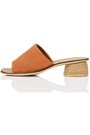 FIND FIND Soft Leather Mule - Sandali a Punta Aperta Donna, Marrone (Azalea Peach), 36 EU