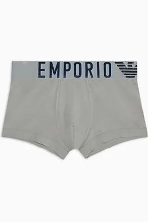 Emporio Armani Stretch Cotton Megalogo Trunk, Boxer Uomo, (Stone), L
