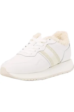 Tommy Hilfiger Donna Sneakers da Runner Eva in Pelle, Bianco (Ecru), 38