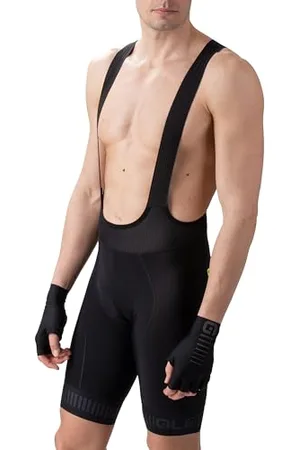 Alé Pr.r Strada Pantaloncini con Bretelle, Nero/Grigio Antracite, XXL Uomo