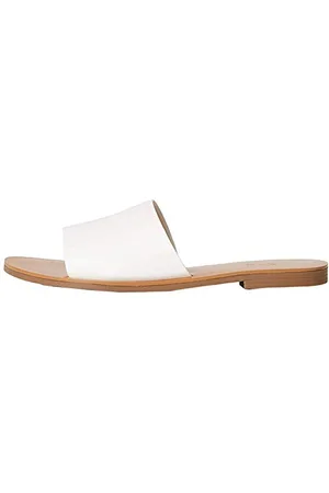 FIND FIND Flat Simple Mule - Sandali a Punta Aperta Donna, (White), 37 EU