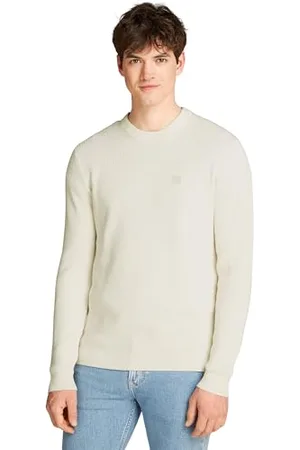 Calvin Klein Jeans Ck Embro Badge Sweater J30j324598, Maglione a collo alto Uomo, (Ivory), L