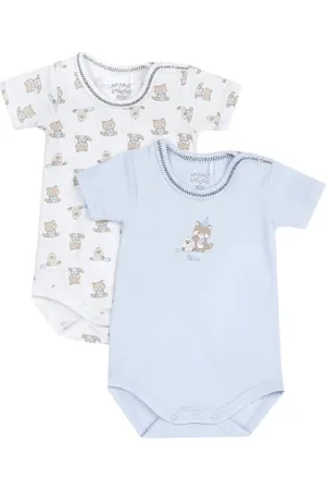 chicco Set 2 Body Aperto Spalla a Manica Corta, Neonato