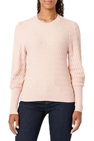 ONLY Onlfaye L/S Puffsleeve CC Knt Maglione, Rosa Fumo/Dettaglio: mélange, S Donna