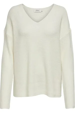 ONLY ONLCAMILLA V-Neck L/S Pullover Knt Noos Maglione Lavorato a Maglia, Betulla/Dettaglio: Melange, M Donna