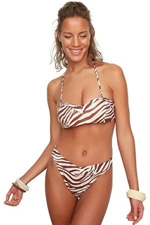 Trendyol V Tagliare Il Bikini Bottoms, Multicolore, 44 Donna