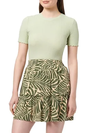 ONLY Onlchiara Ptm-Gonna Corta Estiva, Kalamata/AOP:Bali Palm, X-Small Donna