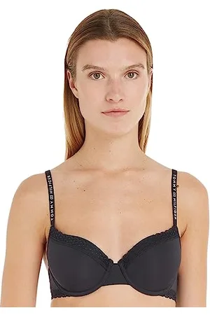 Tommy Hilfiger Donna Reggiseno a Mezza Coppa con Dettagli in Pizzo, (Black), 3C