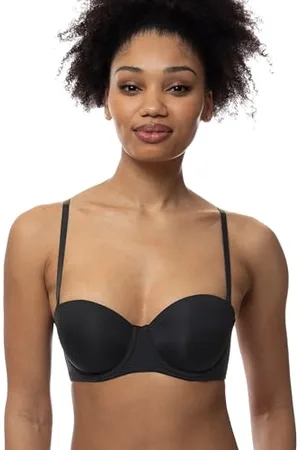 Dorina Michelle Reggiseno Fascia Donna con Ferretto, Leggermente Imbottito, Coppe Modellate, Spalline Regolabili Multi-Way, Spalline Trasparenti Incluse