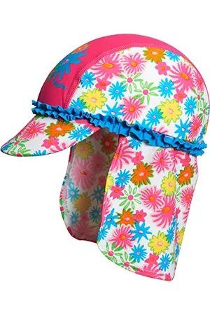 Playshoes Bademütze Blumenmeer mit UV-Schutz, Cappellopello Bambina, (pink), Small (Taglia Produttore: 49cm)