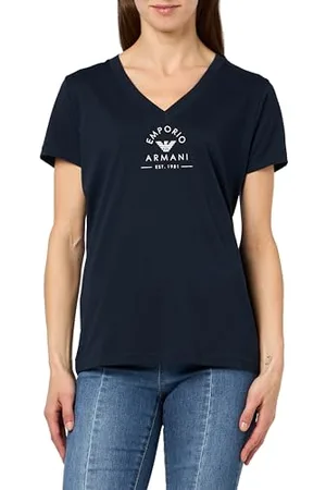Emporio Armani Iconic Stretch Cotton Logoband Loungewear T-Shirt, T-Shirt Donna, (Marine), S