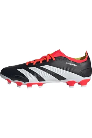 adidas Predator 24 League Low Multi-Ground Boots, Scarpe da Calcio Unisex-Adulto, Core Black/Cloud White/Solar Red, 48 EU