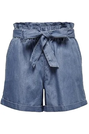 ONLY Onlbea Smilla HW Pb Loose DNM Shortsnoos Pantaloncini, Blu Denim Medio, XS Donna