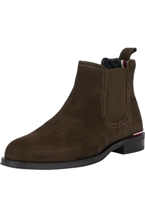 Tommy Hilfiger Core RWB Hilfiger Suede Chelsea (FM0FM04757, Stivaletti Uomo, Verde (Black), 42 EU