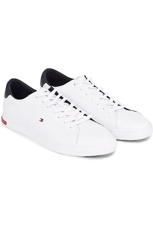 Tommy Hilfiger Sneakers Vulcanizzate Uomo Essential Leather Detail Vulc Scarpe, (White), 41 EU
