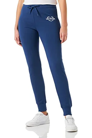 Moschino Slim Fit Jogger with Heart Holographic Print Pantaloni Casual, , 44 da Donna