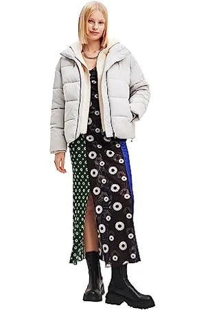 Desigual Bergen Woman Woven Padded Short Overcoat, , L Donna