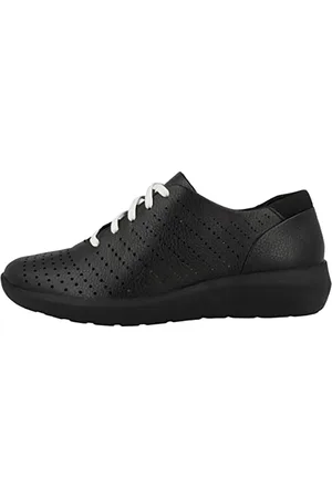 Clarks Kayleigh Aster, Scarpe da Ginnastica da Donna, Nero (Black Leather), 39.5 EU