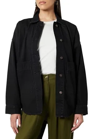 THE DROP Pilar Long Denim Shirt Jacket Giacche, , L