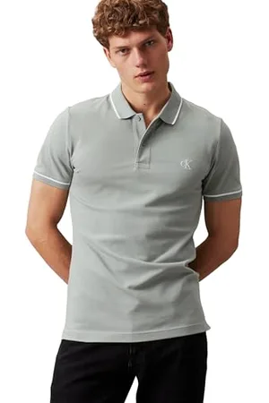 Calvin Klein Tipping Slim Polo J30J315603, Polo a maniche corte Uomo, (Slate Gray), XS