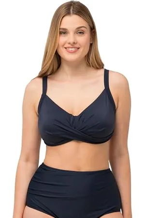 Ulla Popken Top Bikini Tina, Tinta Unita, , 60 Donna