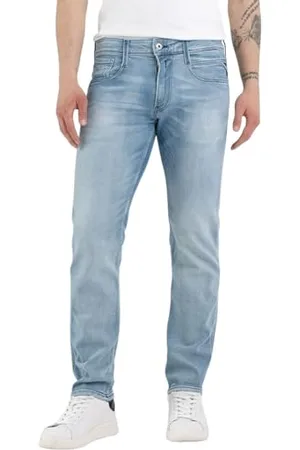 Replay Jeans da Uomo Anbass Slim Fit con Power Stretch, Blu , 34W / 32L