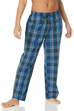 Amazon Pantaloni del Pigiama in Tessuto con Taglio Dritto Uomo, , L