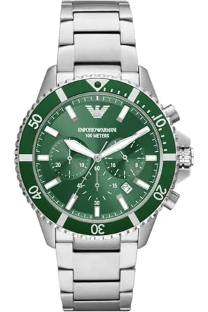 Emporio Armani Orologio Uomo, movimento al quarzo, cassa in acciaio inossidabile 43 mm con bracciale in acciaio inossidabile, AR11500