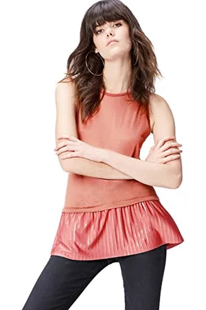 FIND Pleated Hem, Top Donna, (Blush), 10 (Taglia Produttore: Small)
