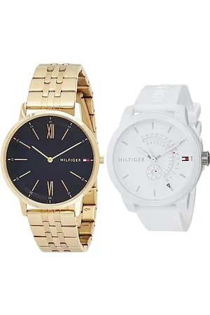 Tommy Hilfiger Orologio Analogico al Quarzo da Uomo con Cinturino in Acciaio Inossidabile Dorato - 1791513 & Orologio Analogico Classico Quarzo Uomo Con Cinturino In Silicone 1791481