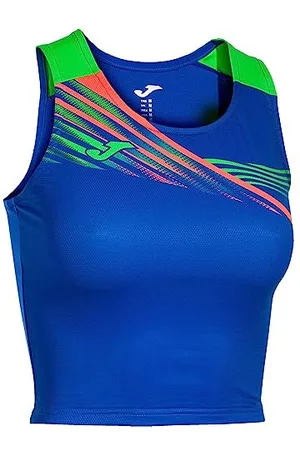 Joma Top Elite X Maglietta, Blu Reale/Verde Fluo, XL Donna