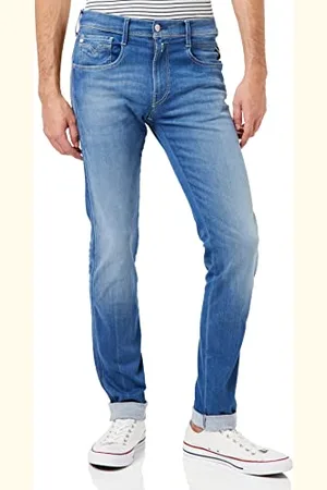 Replay Jeans Hyperflex Slim Fit Anbass da Uomo Realizzati in Materiale Riciclato con Elasticità, Blu , 27W / 32L